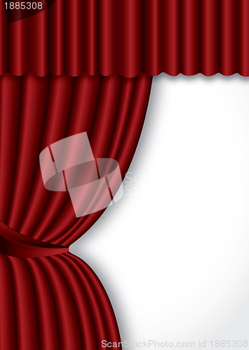 Image of Red theater silk curtain background with wave, EPS10