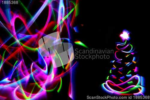 Image of christmas tree from xmas lights