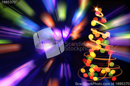 Image of christmas tree from xmas lights