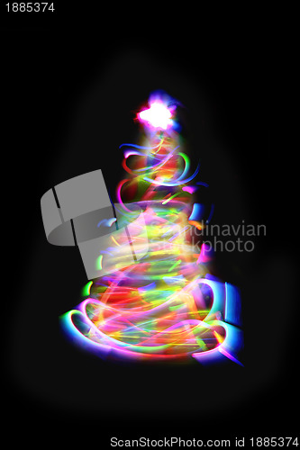 Image of christmas lights as xmas tree