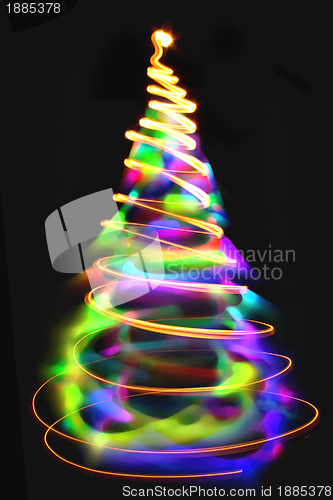 Image of christmas tree from xmas lights