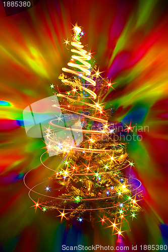 Image of christmas tree from xmas lights