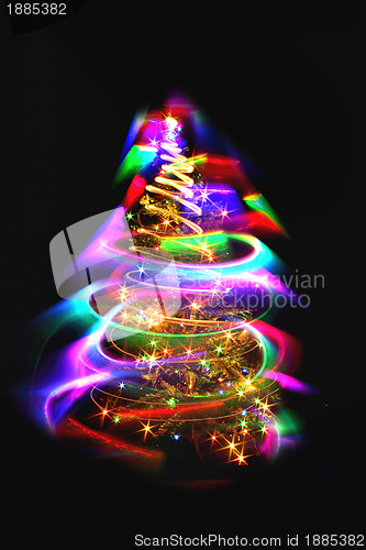 Image of christmas lights as xmas tree