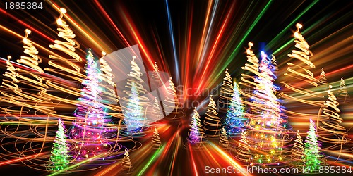 Image of christmas forest from the color lights