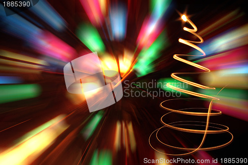 Image of christmas tree from xmas lights