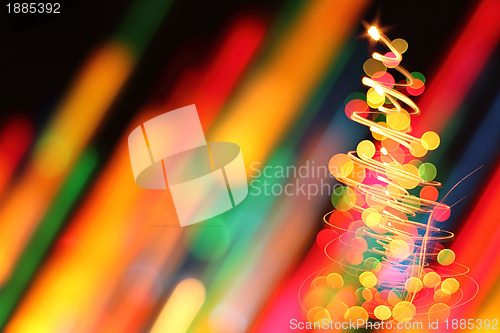 Image of christmas tree from xmas lights