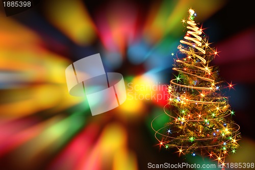 Image of christmas tree from xmas lights