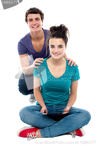 Image of Studio shot of charming young couple