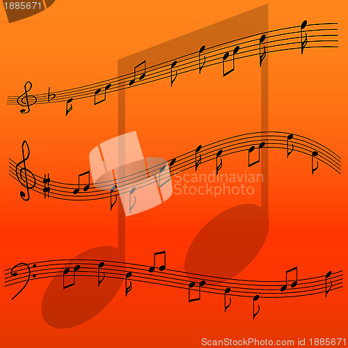 Image of Musical notes staff background 