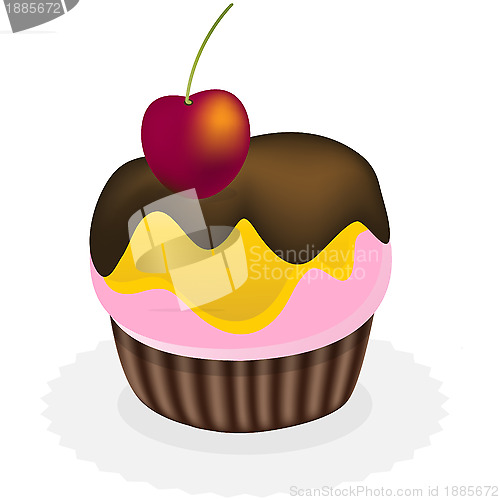 Image of cupcake with cherry