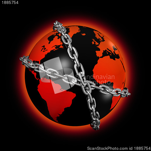 Image of chained world globe