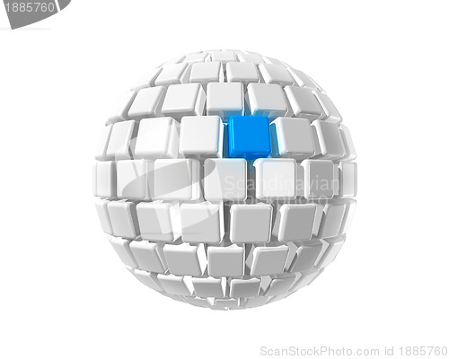 Image of Sphere made of small cubes