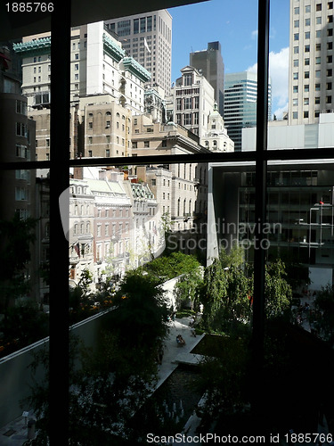 Image of Manhattan skyscrapers view from inside