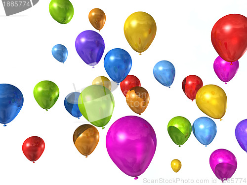 Image of colored balloons isolated on white