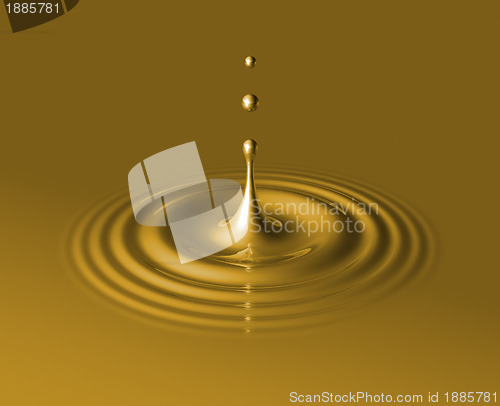 Image of drop of liquid gold and ripple