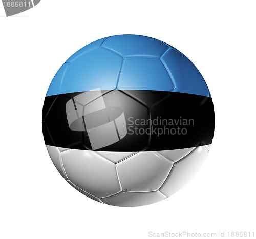 Image of Soccer football ball with Estonia flag