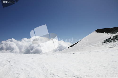 Image of clouds on volcano mount Etna