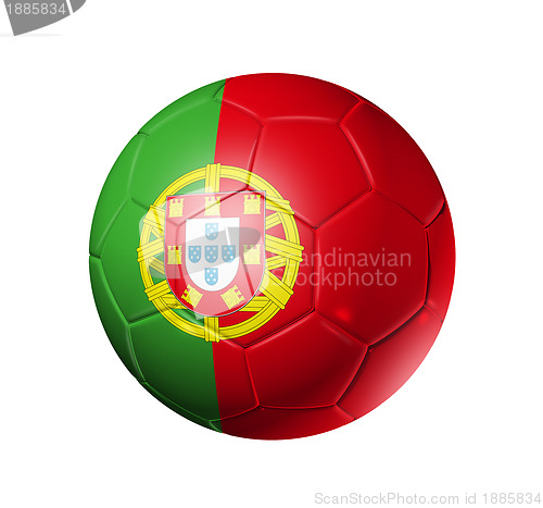 Image of Soccer football ball with Portugal flag