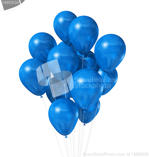 Image of blue balloons isolated on white