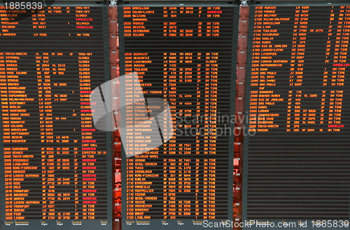 Image of Airport flight board information