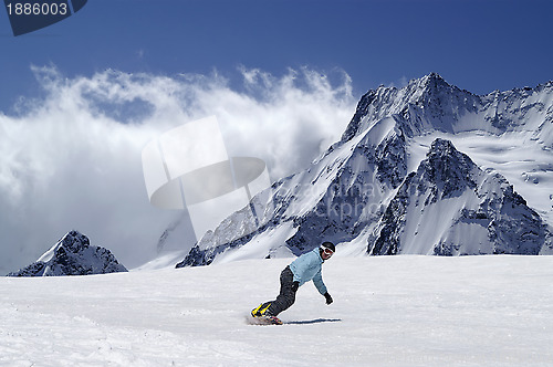 Image of Snowboarder at ski resort