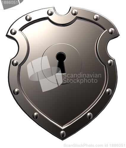 Image of metal shield with keyhole