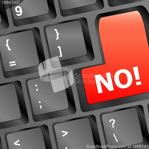 Image of No - text on a button keyboard