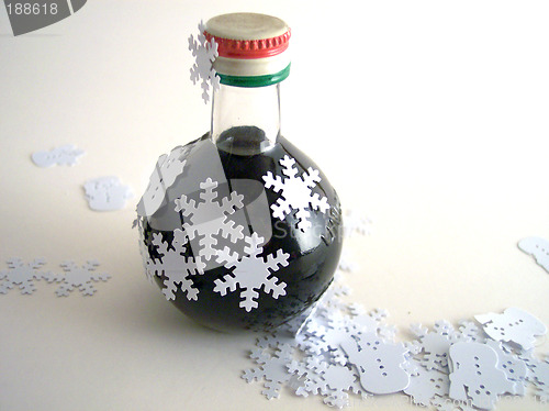 Image of snowflakes on bottle