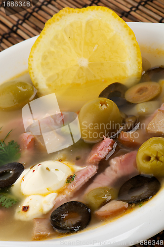 Image of Soup Solyanka closeup