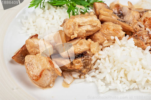 Image of rice with meat