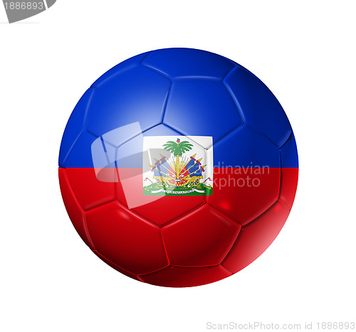 Image of Soccer football ball with Haiti flag