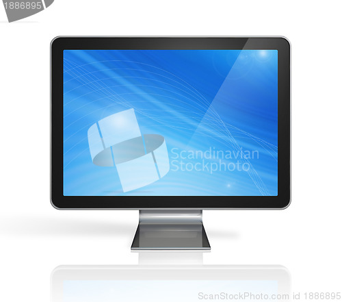 Image of 3D computer, television screen