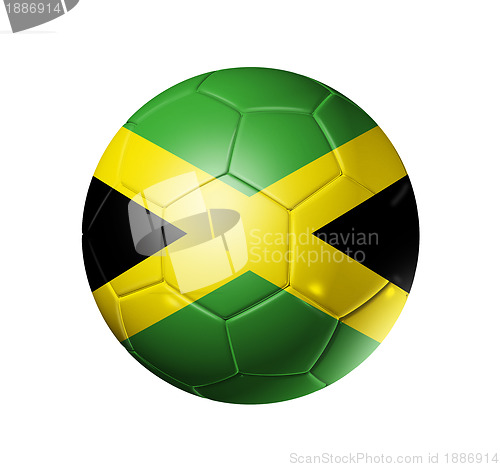 Image of Soccer football ball with Jamaica flag