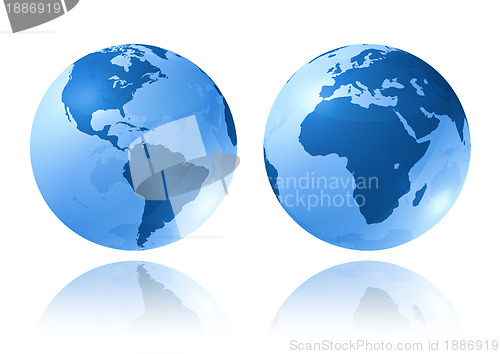 Image of blue glossy globes