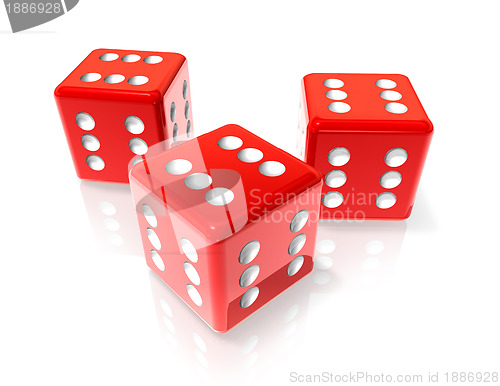 Image of Six red dices