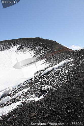 Image of detail of volcano mount Etna crater