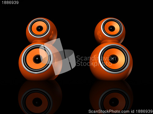 Image of orange speaker balls