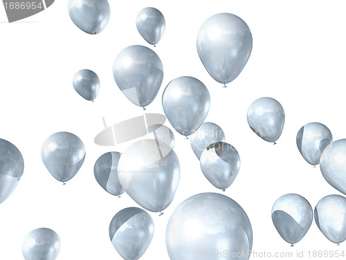 Image of white balloons isolated