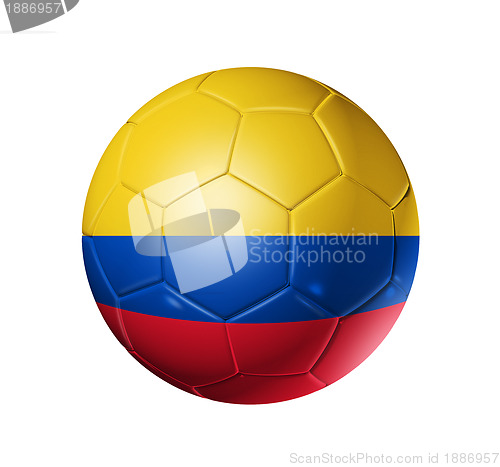 Image of Soccer football ball with Colombia flag