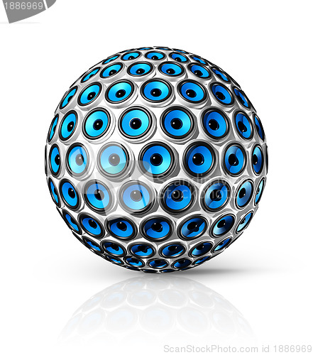 Image of blue speakers sphere