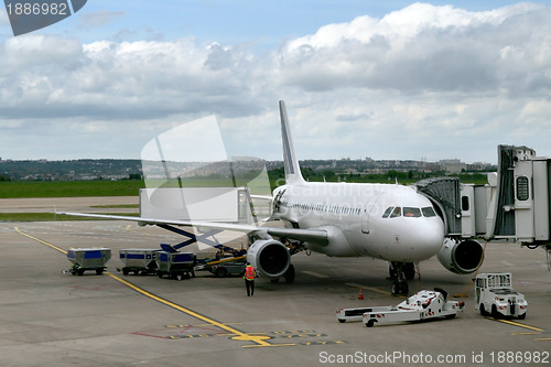 Image of plane parked at the airport