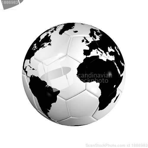 Image of Soccer football ball World globe