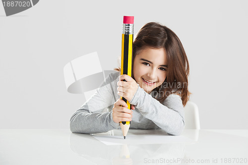 Image of Little girl in the school