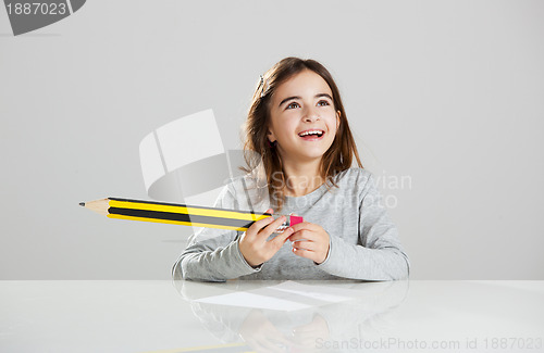 Image of Little girl in the school