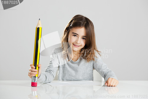 Image of Little girl in the school
