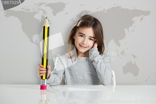 Image of Little girl in the school