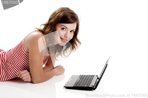 Image of Working on a laptop