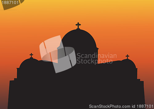 Image of Greek Church Silhouette