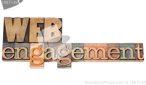Image of web engagement in wood type