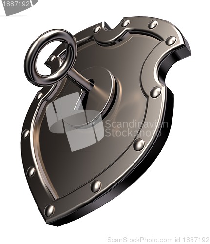 Image of locked metal shield